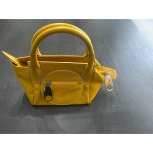 Regina‎ Yellow Genuine Leather Mini Top Handle Bag Made in Italy